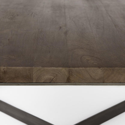 34" Brown Solid Wood and Metal Square Coffee Table HomeRoots