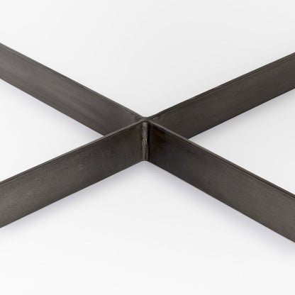 34" Brown Solid Wood and Metal Square Coffee Table HomeRoots