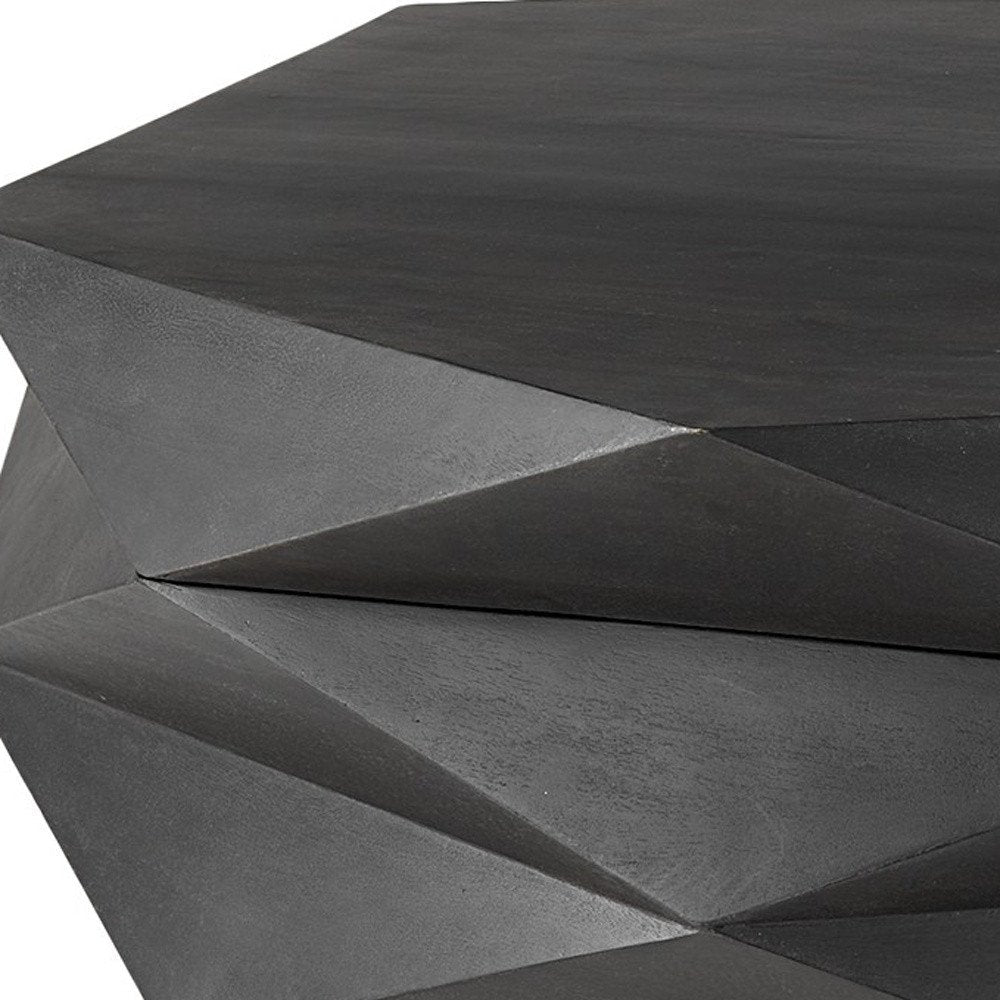 48" Black Wood Octagon Solid Coffee Table — view 10