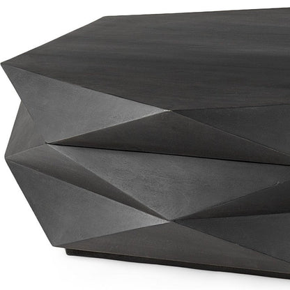 48" Black Wood Octagon Solid Coffee Table HomeRoots
