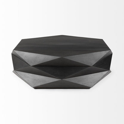 48" Black Wood Octagon Solid Coffee Table HomeRoots