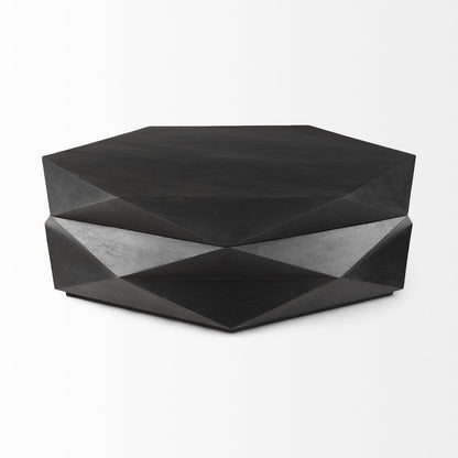 48" Black Wood Octagon Solid Coffee Table HomeRoots