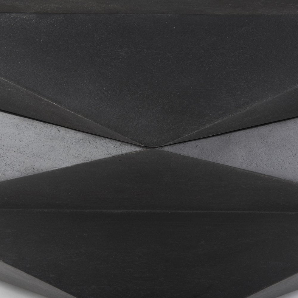 48" Black Wood Octagon Solid Coffee Table HomeRoots