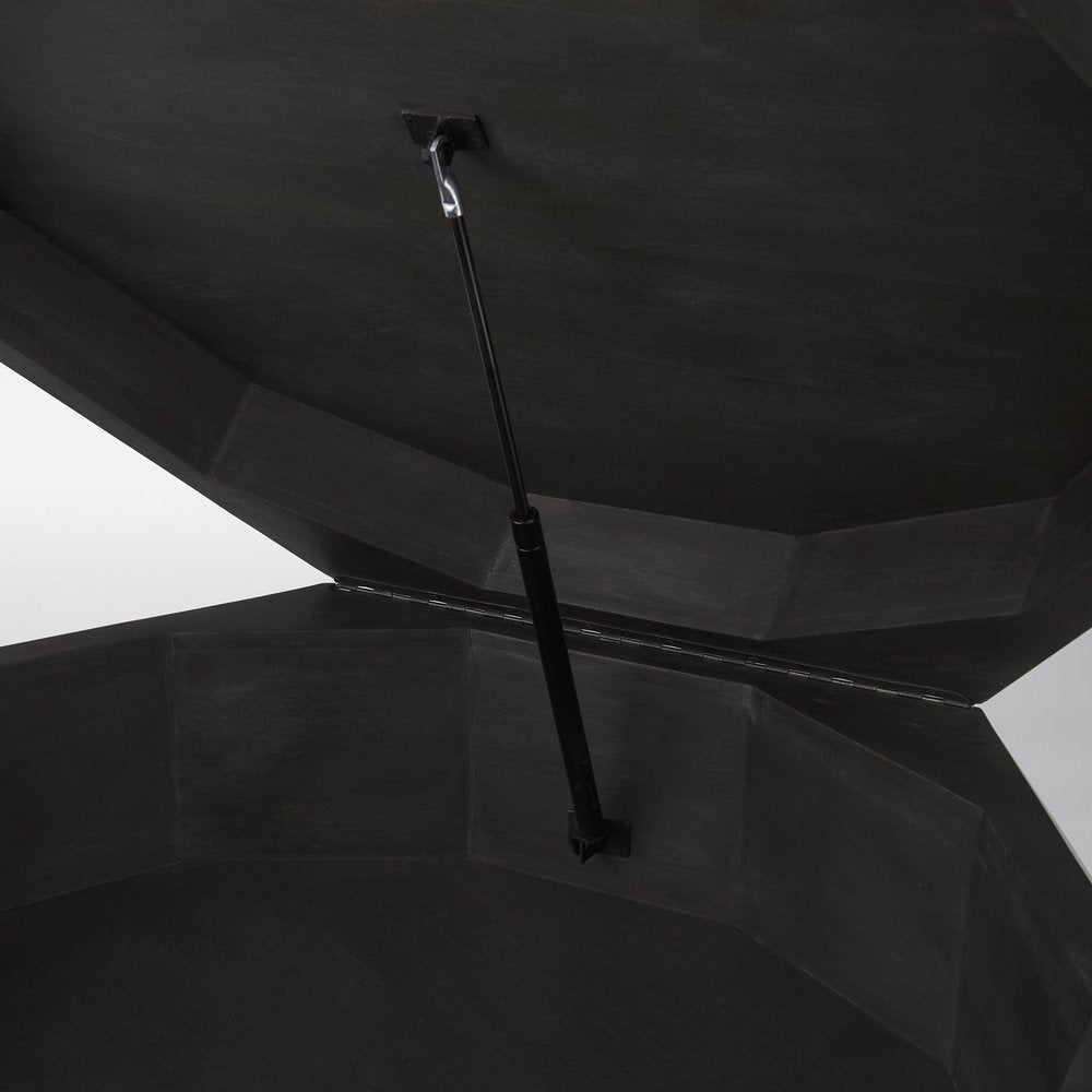 48" Black Wood Octagon Solid Coffee Table HomeRoots