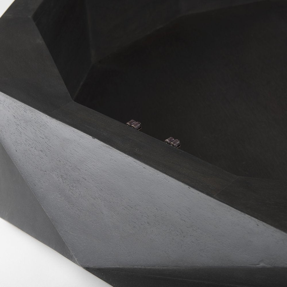 48" Black Wood Octagon Solid Coffee Table HomeRoots