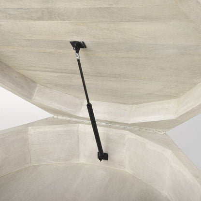 48" Natural Solid Wood Hexagon Lift Top Solid Coffee Table HomeRoots