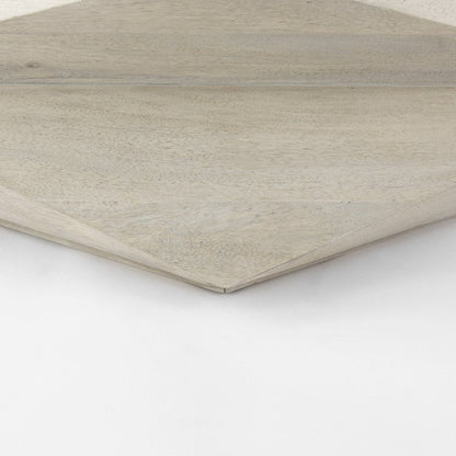 48" Natural Solid Wood Hexagon Lift Top Solid Coffee Table HomeRoots