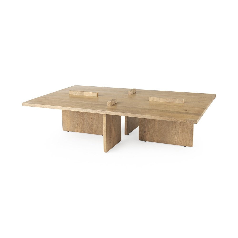 34" Natural Wood Coffee Table HomeRoots