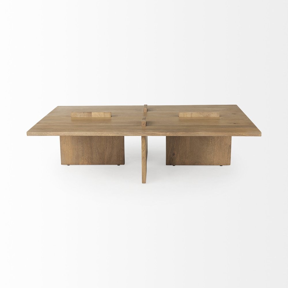 34" Natural Wood Coffee Table HomeRoots