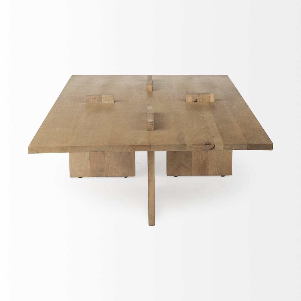 34" Natural Wood Coffee Table — view 3