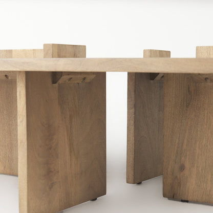 34" Natural Wood Coffee Table HomeRoots