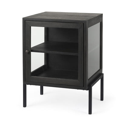 26" Black And Brown Solid Wood Square End Table HomeRoots