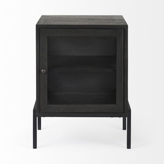 26" Black And Brown Solid Wood Square End Table HomeRoots