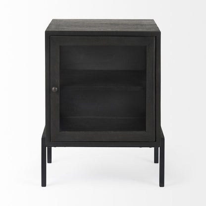 26" Black And Brown Solid Wood Square End Table HomeRoots