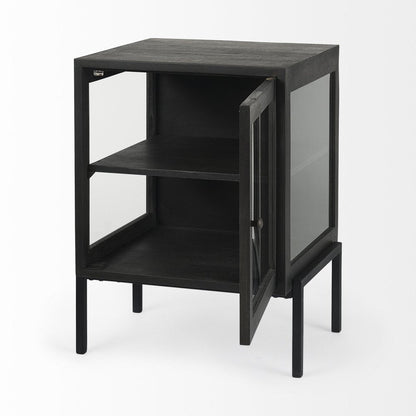 26" Black And Brown Solid Wood Square End Table HomeRoots
