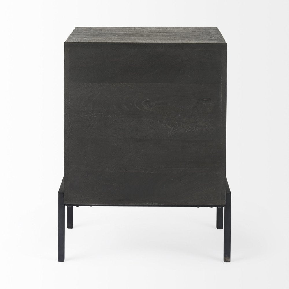 26" Black And Brown Solid Wood Square End Table HomeRoots