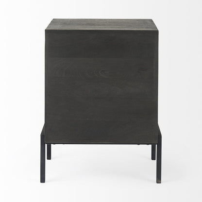 26" Black And Brown Solid Wood Square End Table HomeRoots