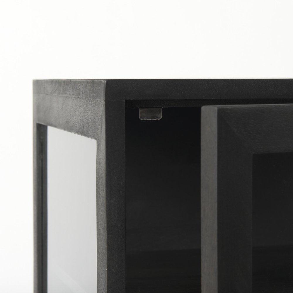 26" Black And Brown Solid Wood Square End Table HomeRoots