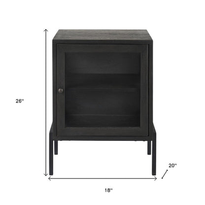 26" Black And Brown Solid Wood Square End Table HomeRoots