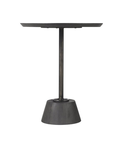 24" Black Solid and Manufactured Wood Round End Table HomeRoots