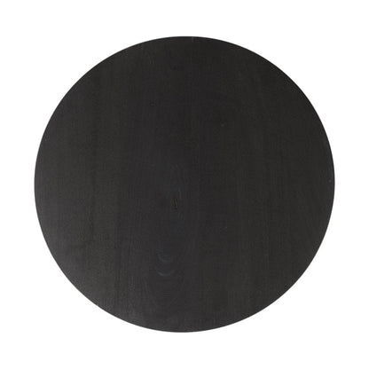 24" Black Solid and Manufactured Wood Round End Table HomeRoots