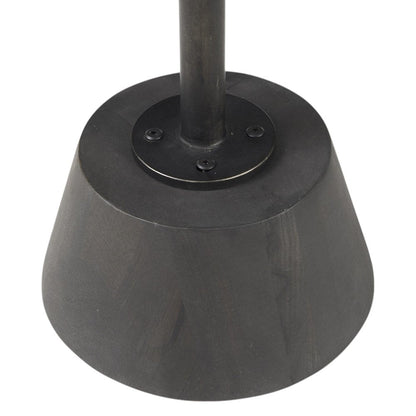 24" Black Solid and Manufactured Wood Round End Table HomeRoots