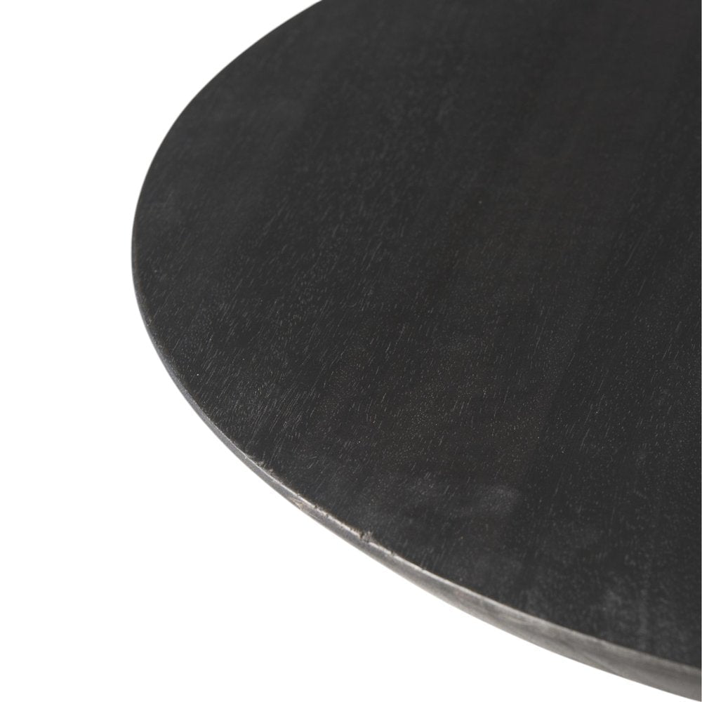 24" Black Solid and Manufactured Wood Round End Table HomeRoots