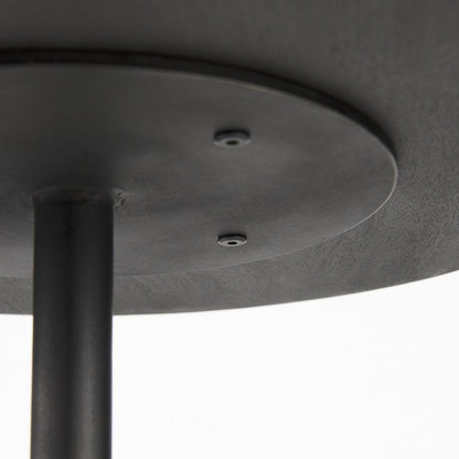24" Black Solid and Manufactured Wood Round End Table HomeRoots