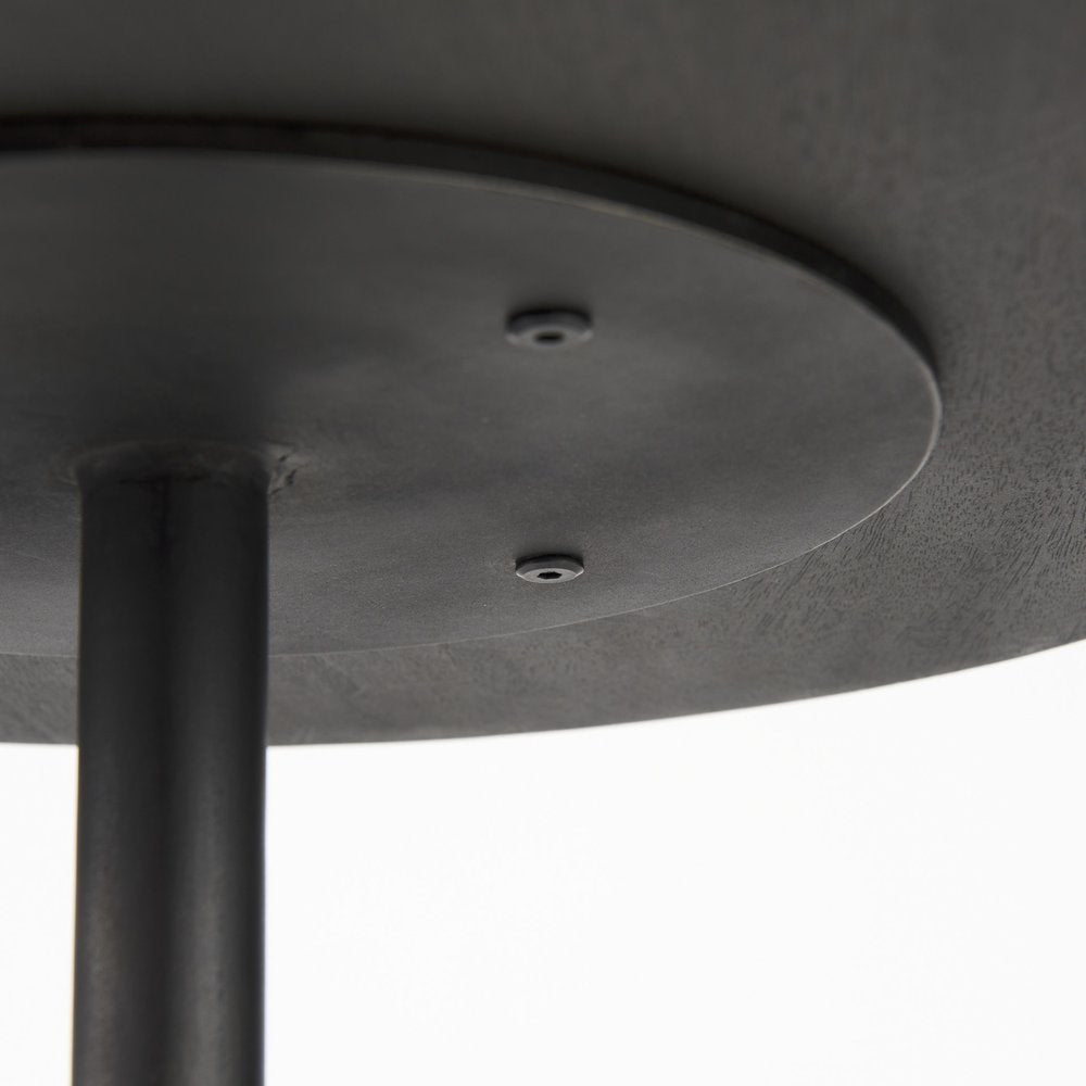 24" Black Solid and Manufactured Wood Round End Table HomeRoots