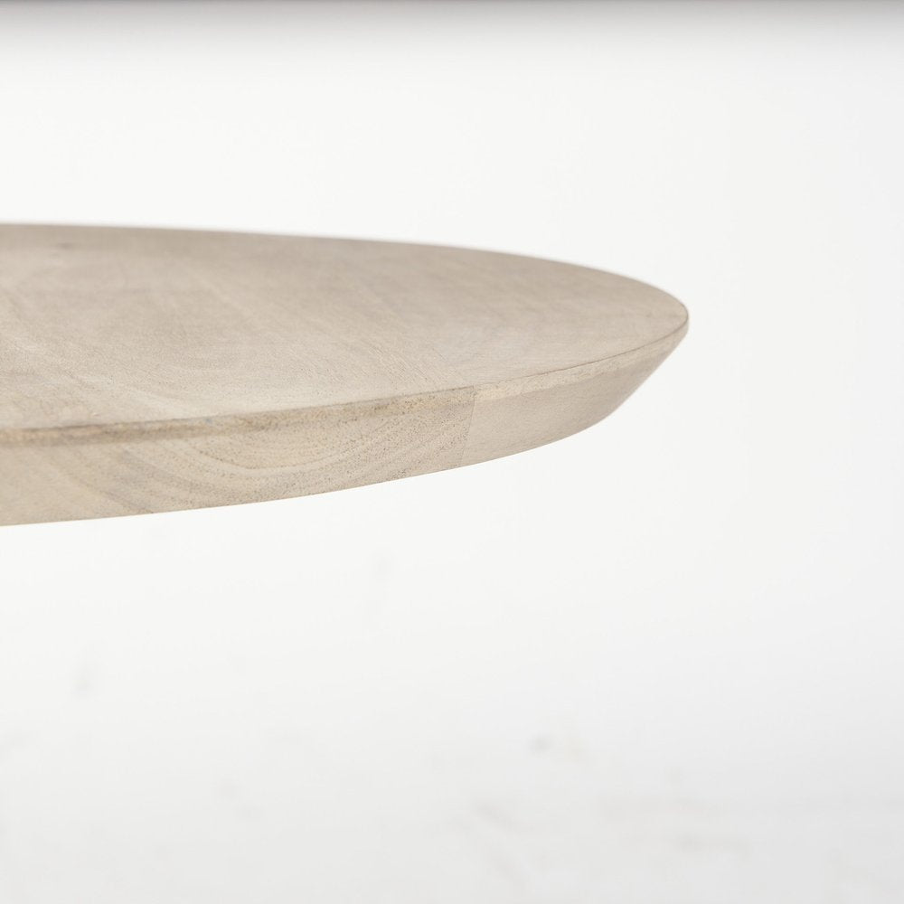 24" Beige Solid and Manufactured Wood Round End Table HomeRoots