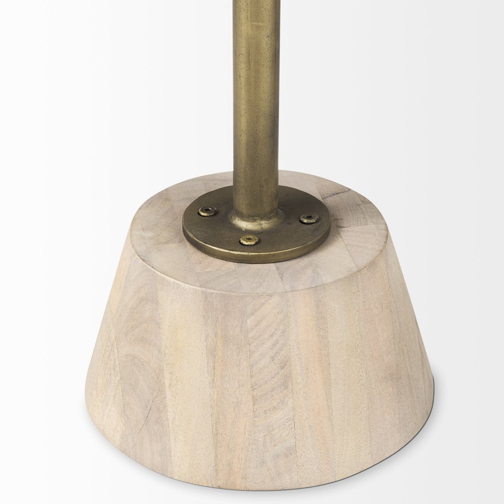 24" Beige Solid and Manufactured Wood Round End Table HomeRoots