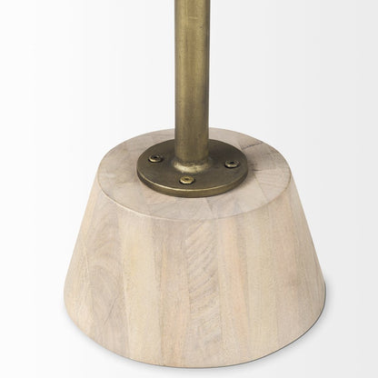 24" Beige Solid and Manufactured Wood Round End Table HomeRoots