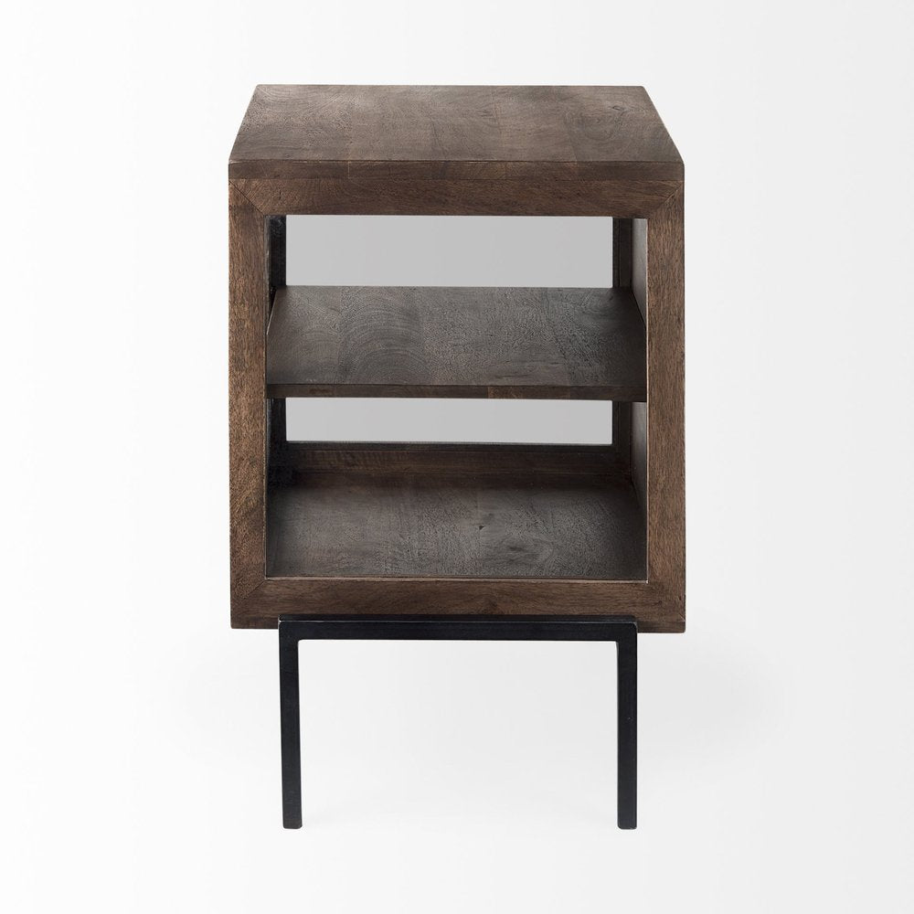 24" Brown Solid Wood Square End Table HomeRoots