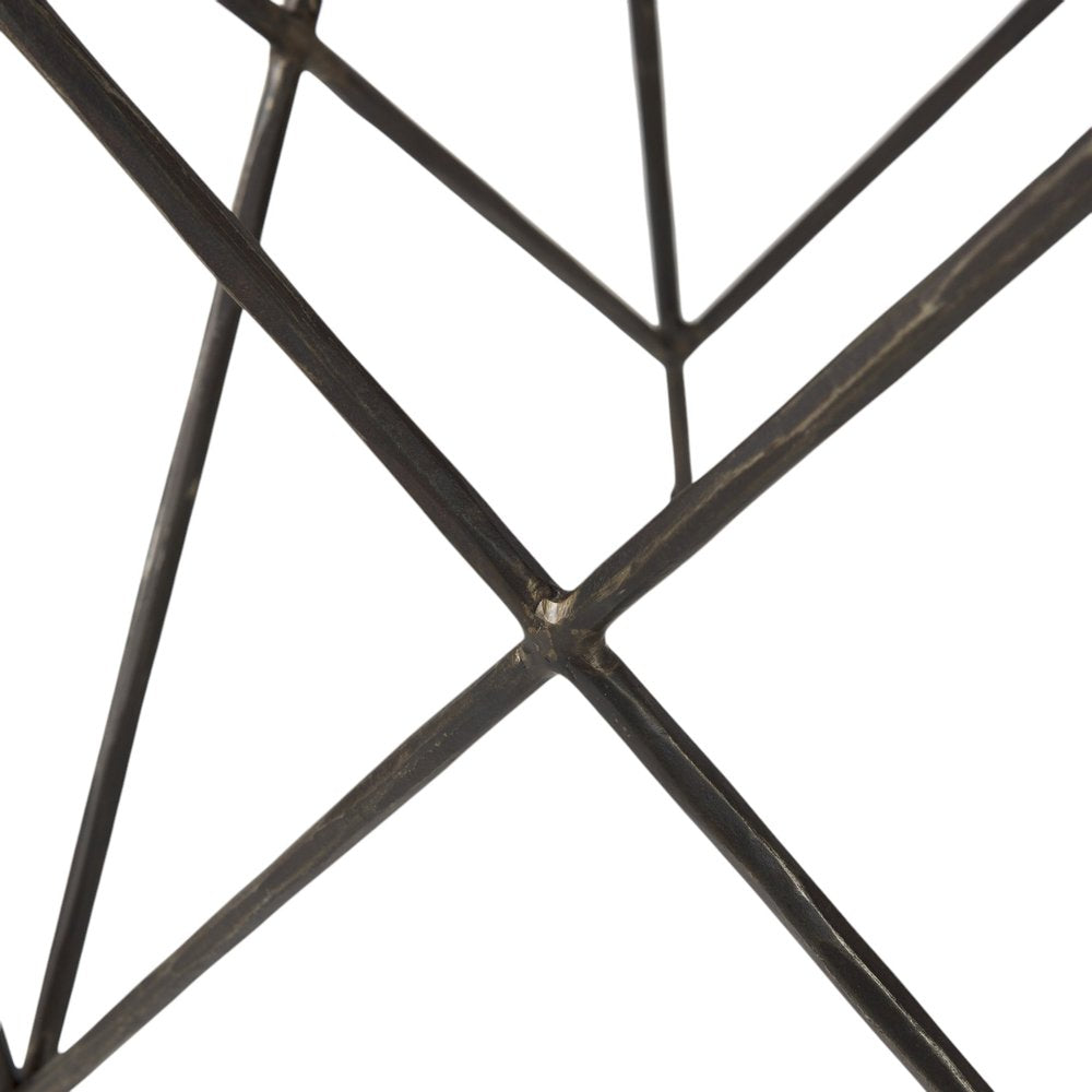 Set of Two White and Black Marble and Metal Square Nested Tables HomeRoots