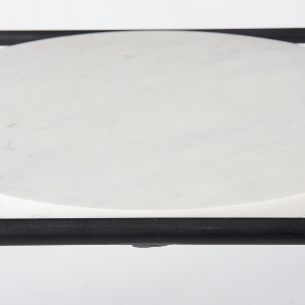 22" Black Marble Round End Table HomeRoots