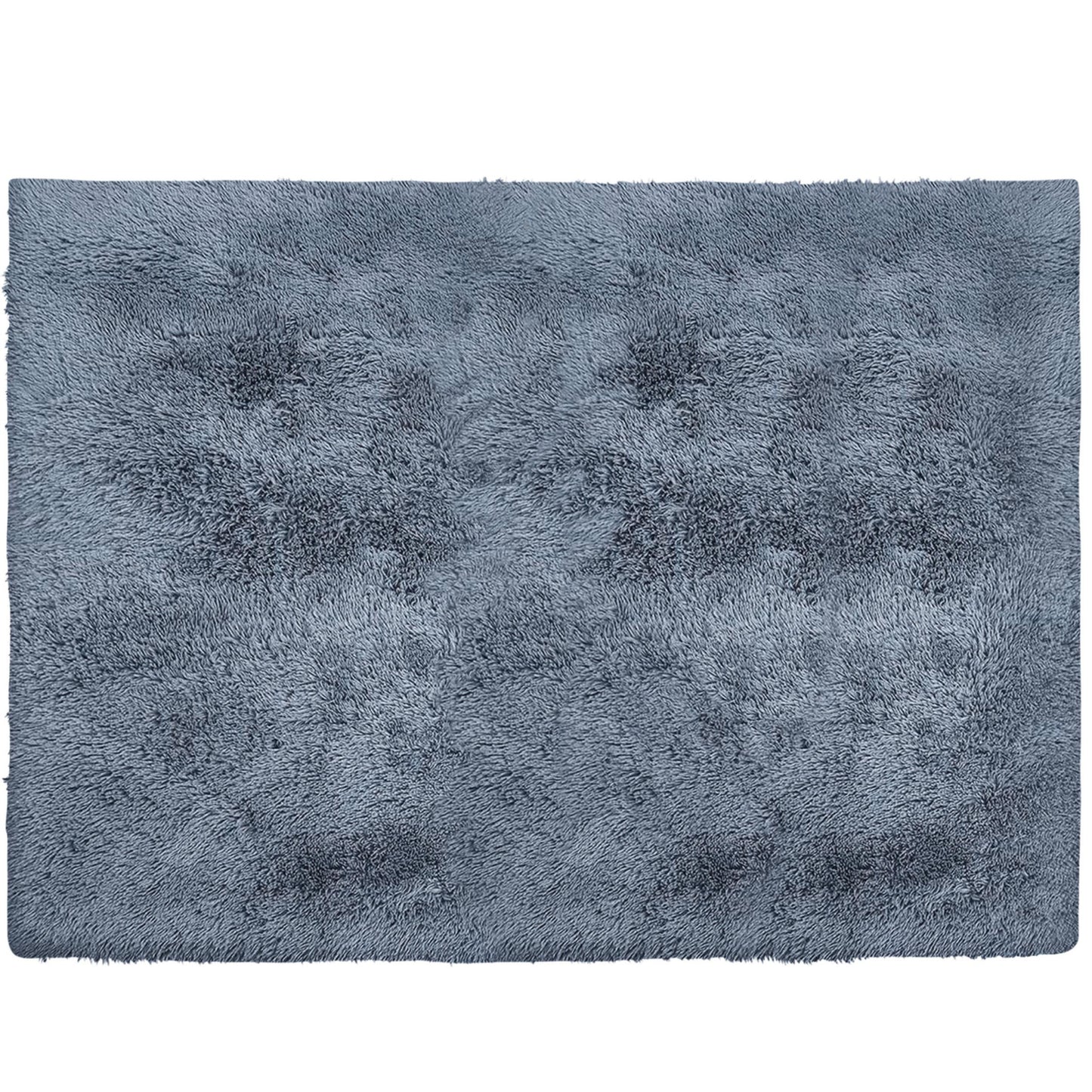 4' X 5' Gray Shag Power Loom Non Skid Area Rug