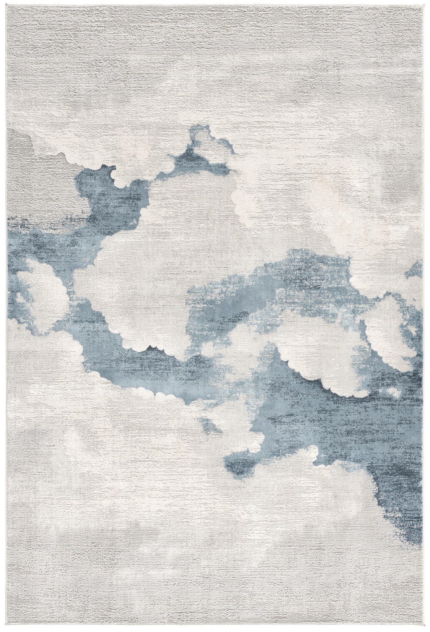 4’ X 6’ Gray And Blue Abstract Clouds Area Rug