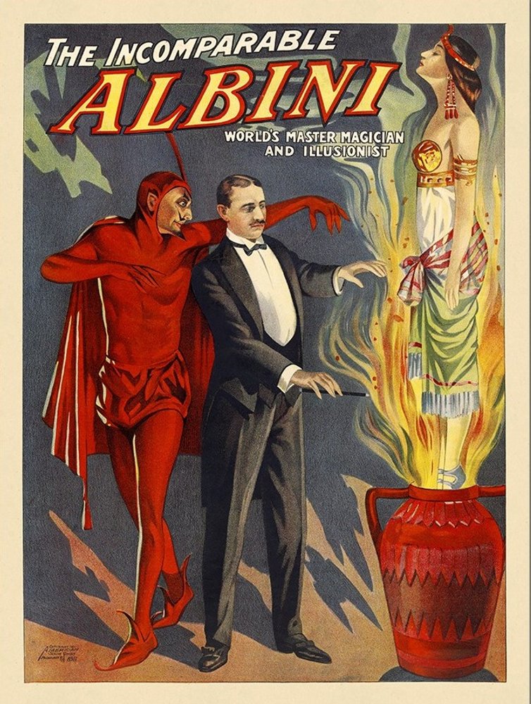 24" X 32" The Incomparable Albini Vintage Magic Poster Wall Art — view 2