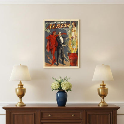 24" X 32" The Incomparable Albini Vintage Magic Poster Wall Art HomeRoots