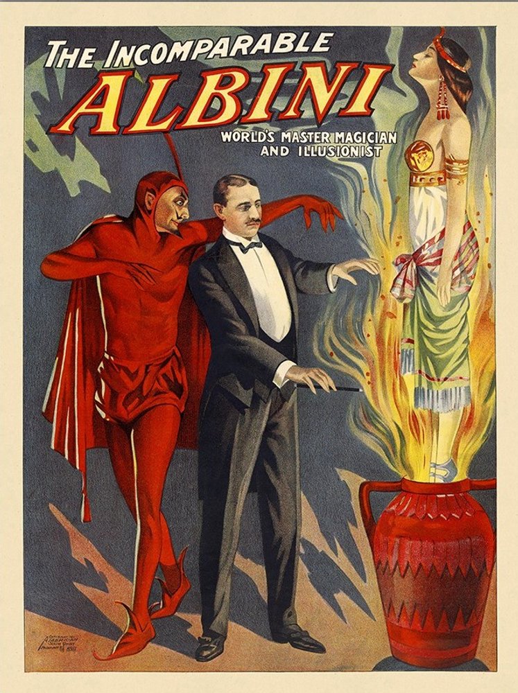 24" X 32" The Incomparable Albini Vintage Magic Poster Wall Art — view 6