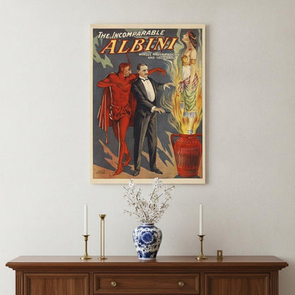 24" X 32" The Incomparable Albini Vintage Magic Poster Wall Art HomeRoots