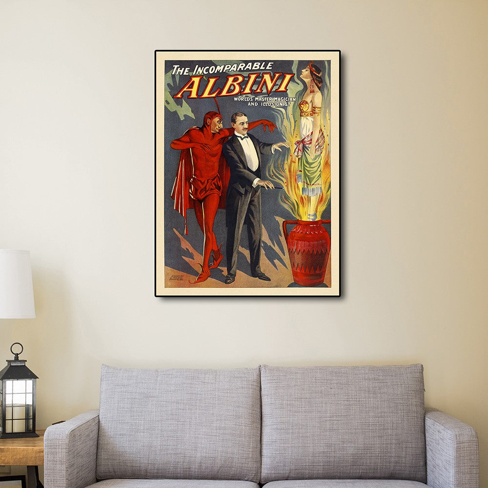 36" X 48" The Incomparable Albini Vintage Magic Poster Wall Art