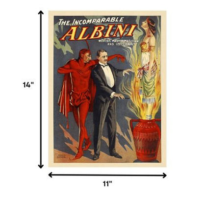24" X 32" The Incomparable Albini Vintage Magic Poster Wall Art HomeRoots