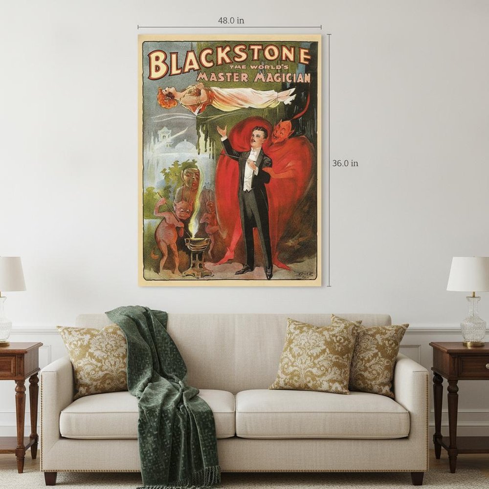 Vintage 1934 Blackstone Magic Unframed Print Wall Art HomeRoots