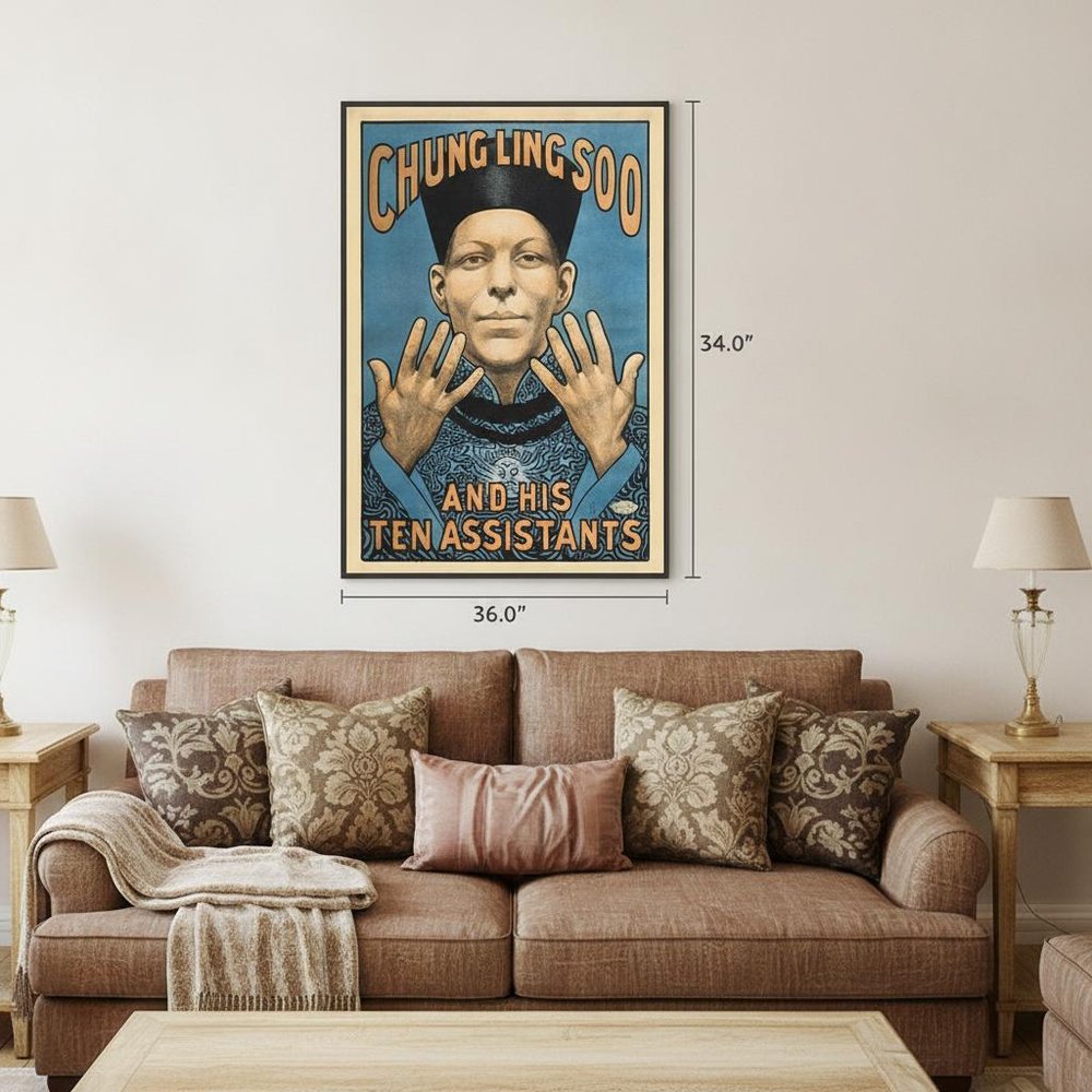 Chung Ling Soo Vintage Magic Unframed Print Wall Art — view 1