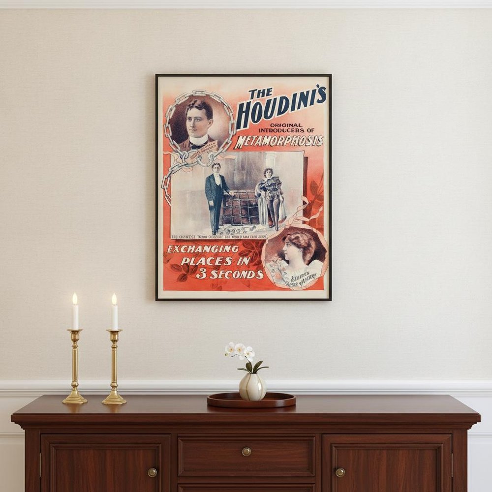 The Houdini's Metamorphosis Vintage Magic Unframed Print Wall Art HomeRoots