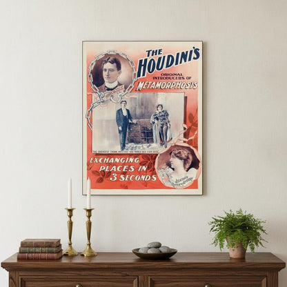 The Houdini's Metamorphosis Vintage Magic Unframed Print Wall Art HomeRoots