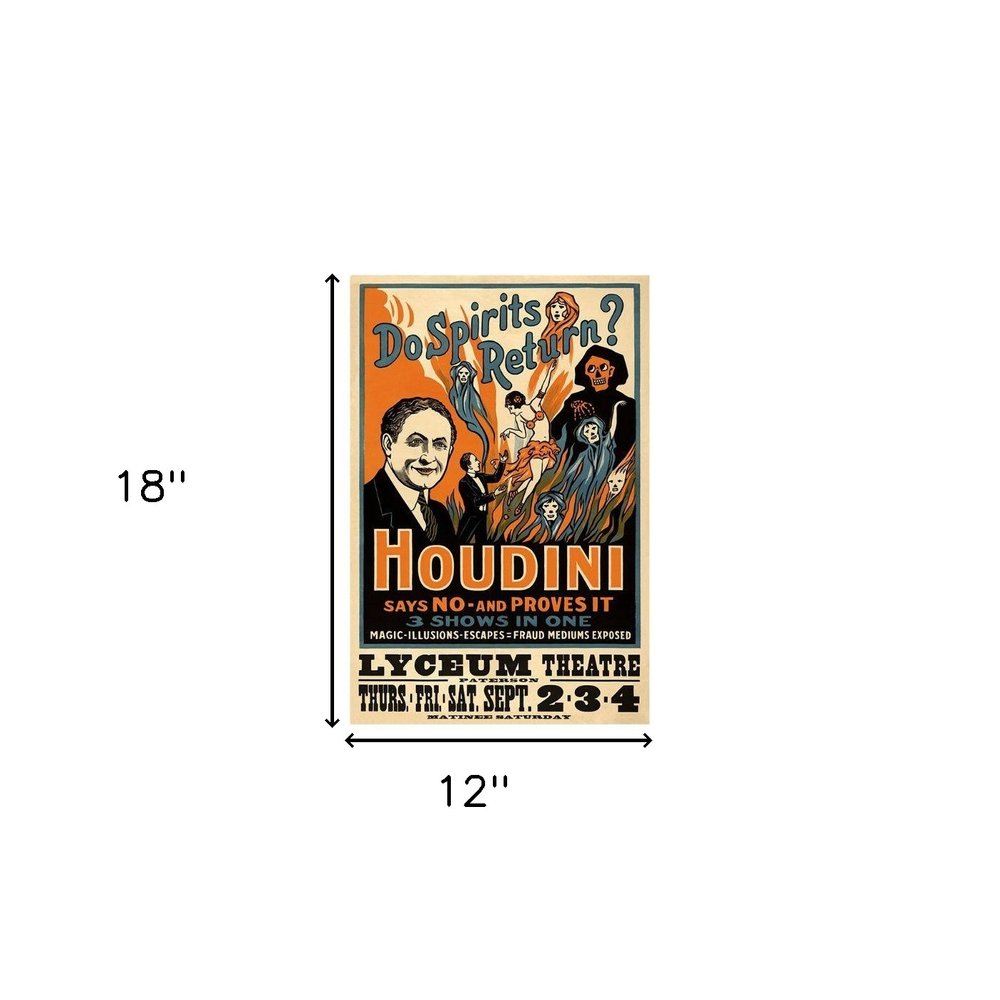 Houdini Spirits Vintage Magic Unframed Print Wall Art HomeRoots