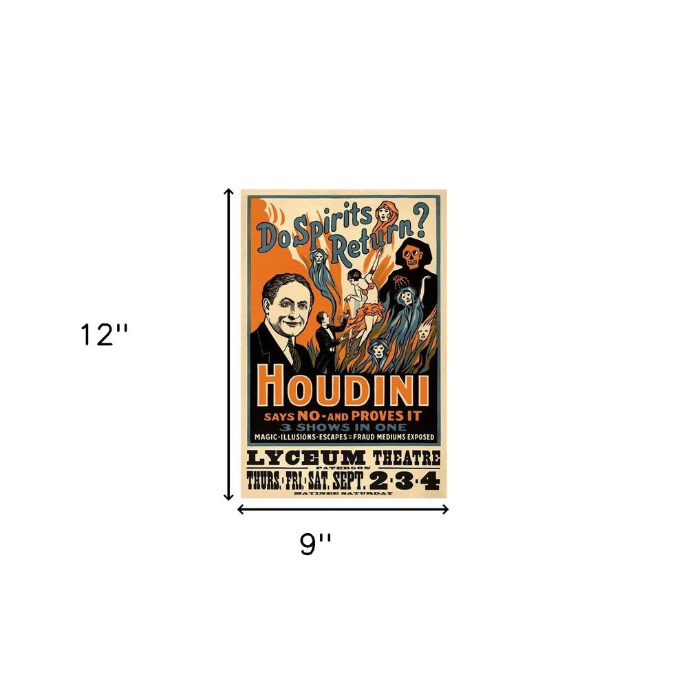 Houdini Spirits Vintage Magic Unframed Print Wall Art HomeRoots