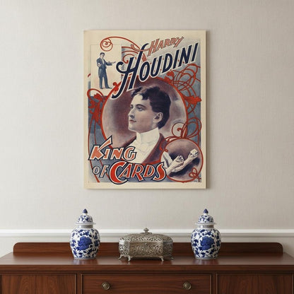 8.5" X 11" Houdini King Of Cards Vintage Magic Poster Wall Art HomeRoots